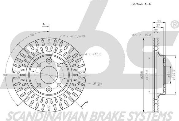 SBS 1815313996 - Тормозной диск autospares.lv