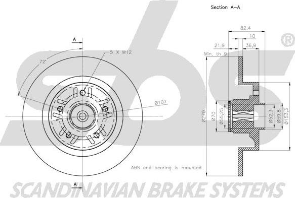 SBS 1815313990 - Тормозной диск autospares.lv