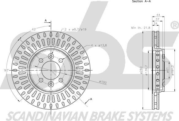 SBS 1815313997 - Тормозной диск autospares.lv