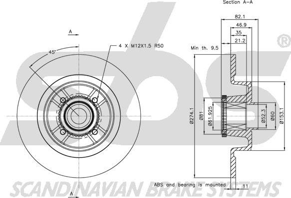 SBS 1815313946 - Тормозной диск autospares.lv