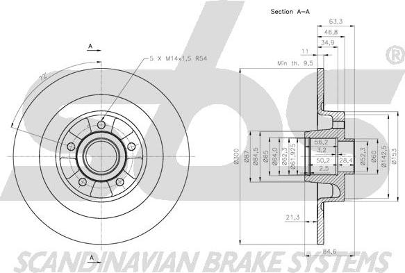 SBS 1815203943 - Тормозной диск autospares.lv