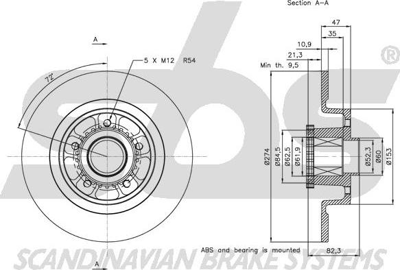 SBS 1815313963 - Тормозной диск autospares.lv