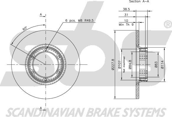 SBS 1815203901 - Тормозной диск autospares.lv