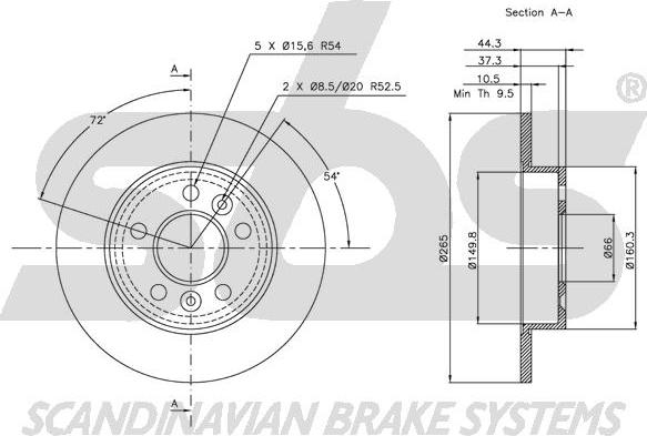 SBS 1815203915 - Тормозной диск autospares.lv