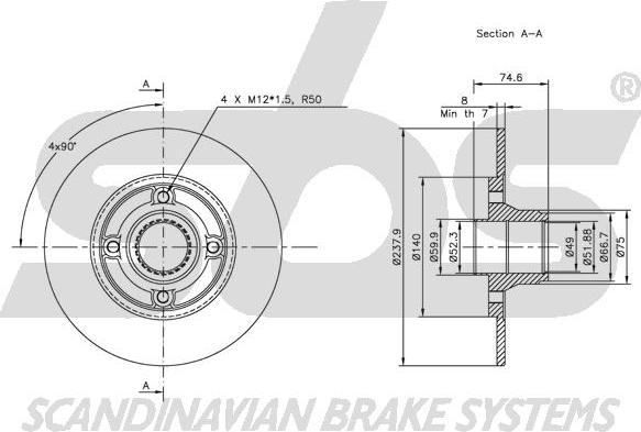 SBS 1815203916 - Тормозной диск autospares.lv