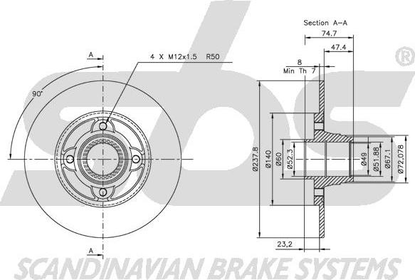 SBS 1815203917 - Тормозной диск autospares.lv