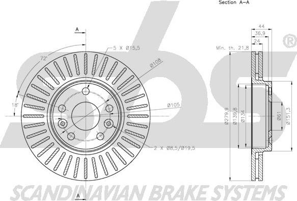 SBS 1815203982 - Тормозной диск autospares.lv