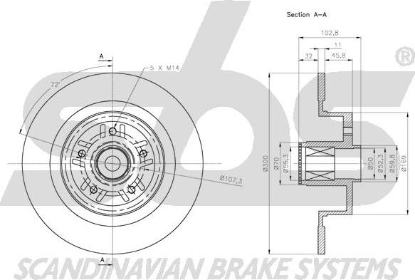 SBS 1815313987 - Тормозной диск autospares.lv