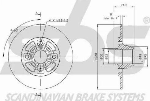 SBS 1815203927 - Тормозной диск autospares.lv