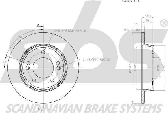 SBS 1815203446 - Тормозной диск autospares.lv