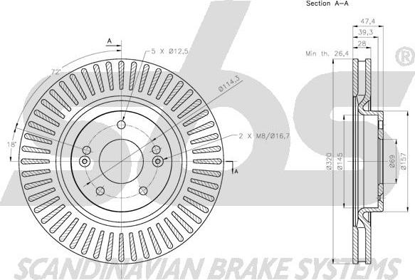 SBS 1815203443 - Тормозной диск autospares.lv