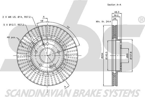 SBS 1815203415 - Тормозной диск autospares.lv