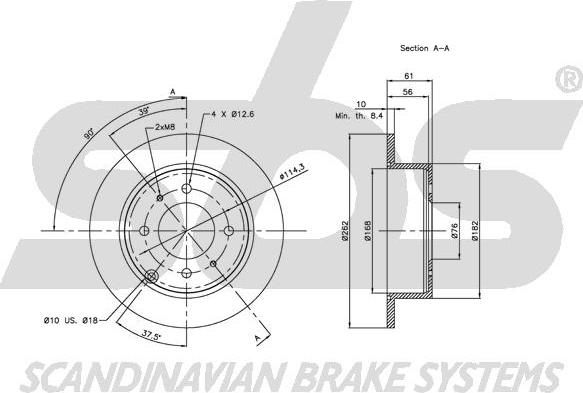 SBS 1815203412 - Тормозной диск autospares.lv