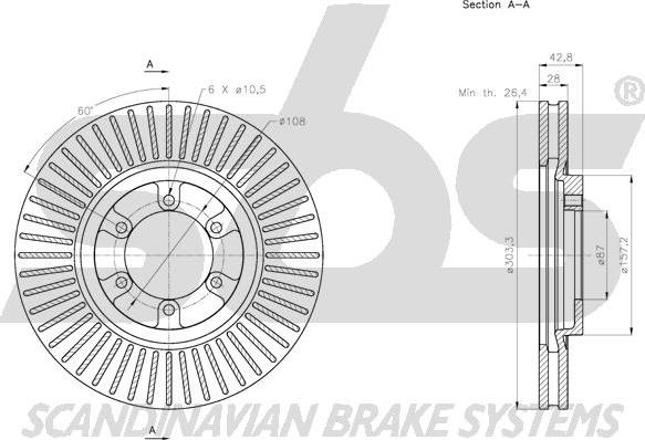 SBS 1815.203439 - Тормозной диск autospares.lv