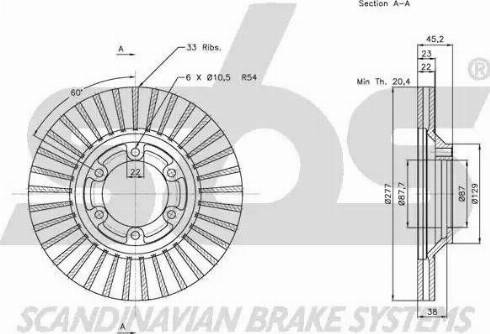 SBS 1815313429 - Тормозной диск autospares.lv