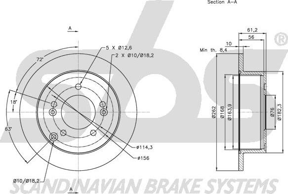 SBS 1815313424 - Тормозной диск autospares.lv