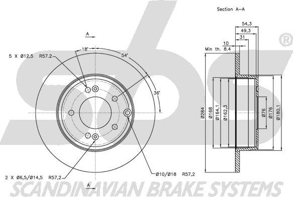 SBS 1815313425 - Тормозной диск autospares.lv