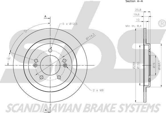 SBS 1815313541 - Тормозной диск autospares.lv