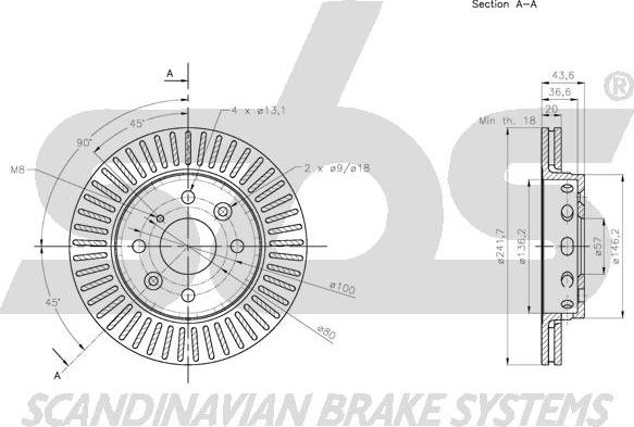 SBS 1815203501 - Тормозной диск autospares.lv