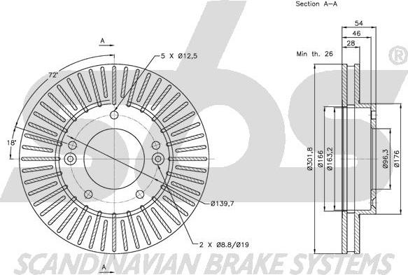 SBS 1815203519 - Тормозной диск autospares.lv