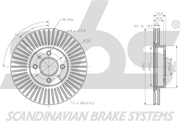 SBS 1815203536 - Тормозной диск autospares.lv