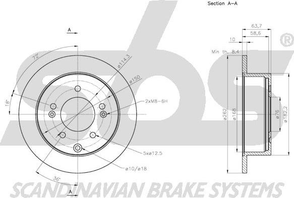 SBS 1815313531 - Тормозной диск autospares.lv