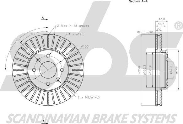 SBS 1815203537 - Тормозной диск autospares.lv