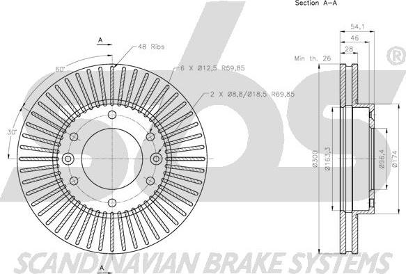 SBS 1815313524 - Тормозной диск autospares.lv