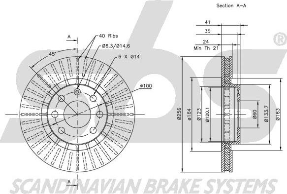 SBS 1815313613 - Тормозной диск autospares.lv