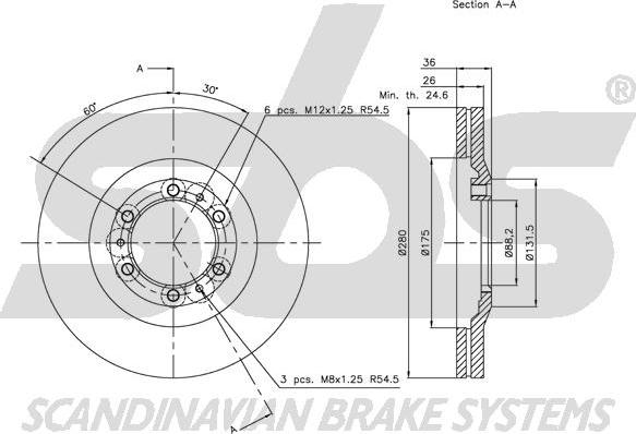 SBS 1815203628 - Тормозной диск autospares.lv