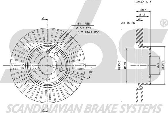 SBS 1815203622 - Тормозной диск autospares.lv