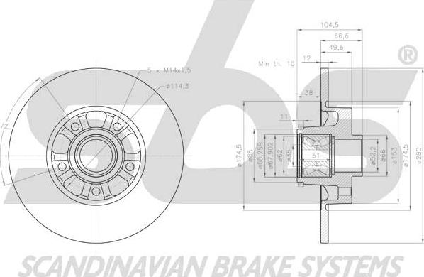 SBS 1815203679 - Тормозной диск autospares.lv