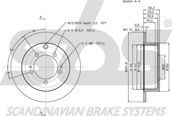 SBS 1815.203049 - Тормозной диск autospares.lv