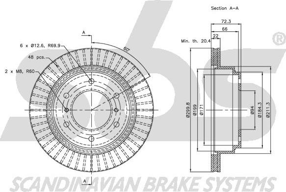 SBS 1815203041 - Тормозной диск autospares.lv