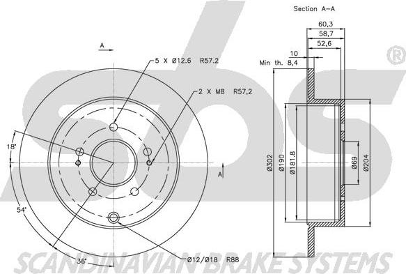 SBS 1815203047 - Тормозной диск autospares.lv