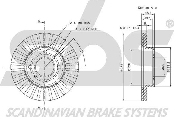 SBS 1815203021 - Тормозной диск autospares.lv