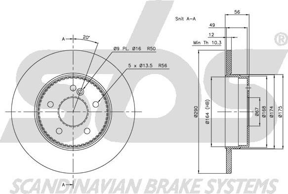 SBS 1815203340 - Тормозной диск autospares.lv