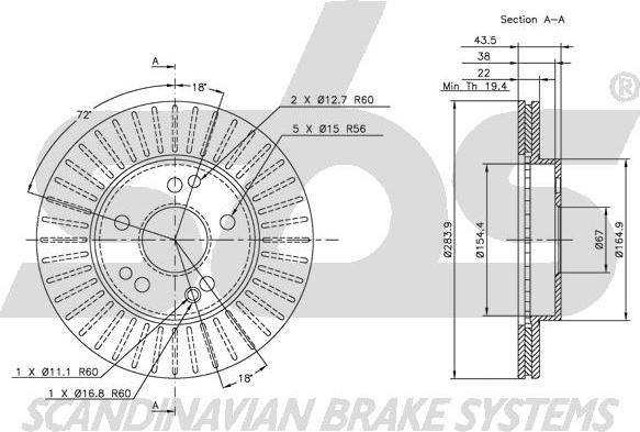 SBS 1815203308 - Тормозной диск autospares.lv