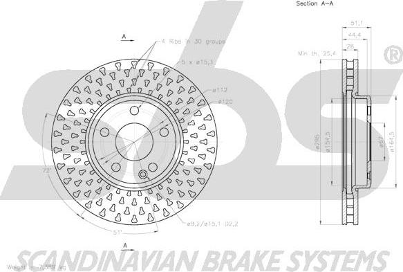 SBS 18153133112 - Тормозной диск autospares.lv