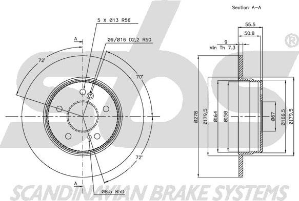 SBS 1815313326 - Тормозной диск autospares.lv