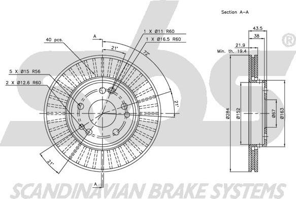 SBS 1815203321 - Тормозной диск autospares.lv