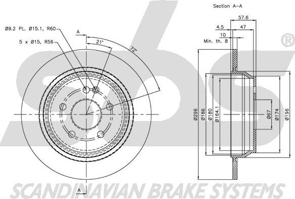 SBS 1815203376 - Тормозной диск autospares.lv