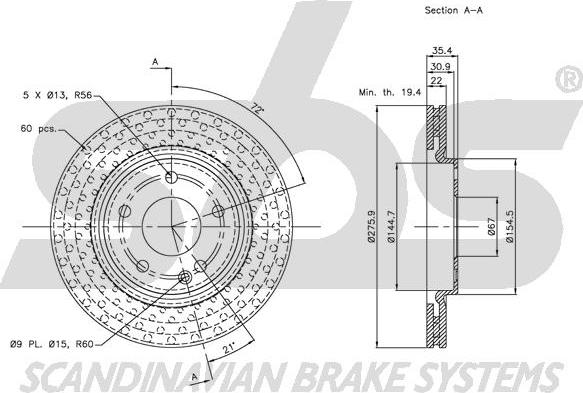 SBS 1815203370 - Тормозной диск autospares.lv