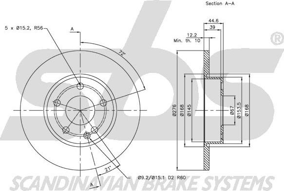 SBS 1815203371 - Тормозной диск autospares.lv