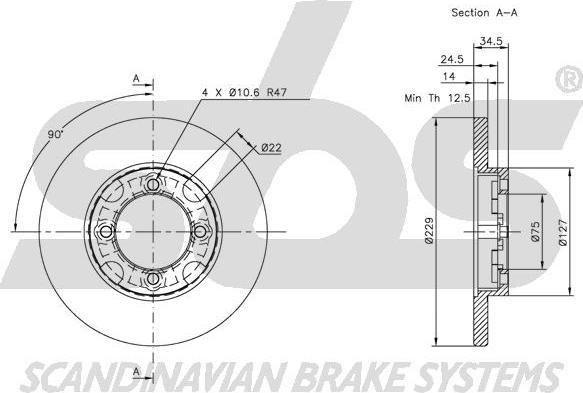 SBS 1815203210 - Тормозной диск autospares.lv