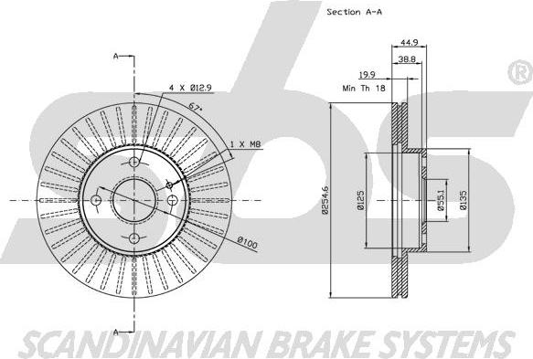 SBS 1815203237 - Тормозной диск autospares.lv