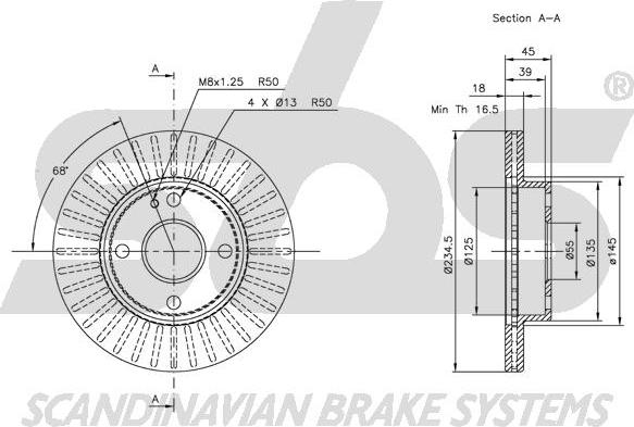 SBS 1815203223 - Тормозной диск autospares.lv