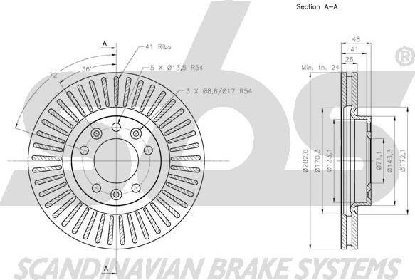 SBS 1815.203741 - Тормозной диск autospares.lv