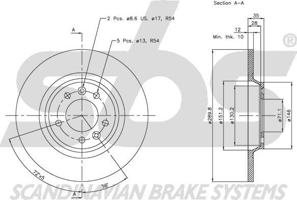 SBS 1815203729 - Тормозной диск autospares.lv