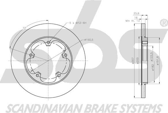 SBS 1815202595 - Тормозной диск autospares.lv